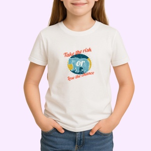 Tricou Take The Risk Lose The Chance Busola, din bumbac 100% , tricou alb pentru Copii | Dama | Barbat - Img 2