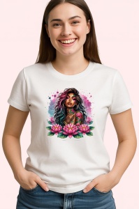 Tricou tattooed girl lotus flower bloom, fata tatuata cu floare de lotus inflorita, Copii | Dama | Barbat - Img 4