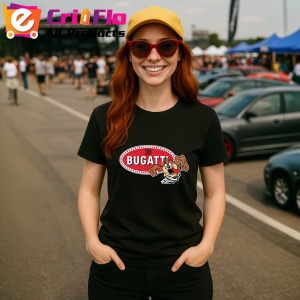 Tricou Tazz Vartej Cu Logo Bugatti | Unisex Dama si Barbat - Img 3