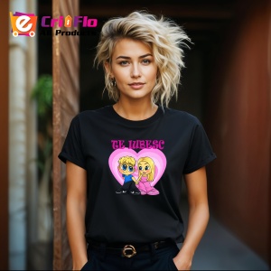Tricou Te Iubesc Cuplu Cartoon, din bumbac 100%, tricou negru, Dama | Barbat - Img 6