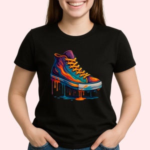 Tricou Tenesi Curcubeu Negru, Copii | Dama | Barbat - Img 2