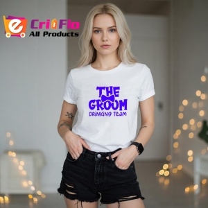 Tricou the groom drinking team mesaj petrecere burlaci, Copii | Dama | Barbat - Img 6