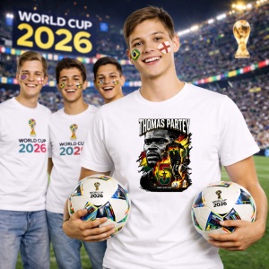 Tricou Thomas Partey Ghana World Cup Fifa 2026, din bumbac 100%, tricou alb, Copii | Dama | Barbat - Img 7