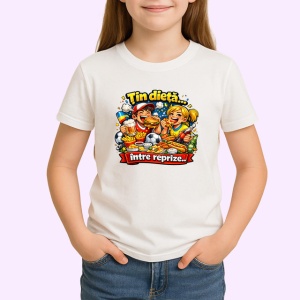 Tricou Tin Dieta Intre Reprize Copii Fotbal Amuzant V1, din bumbac 100% , tricou alb pentru Copii | Dama | Barbat - Img 2