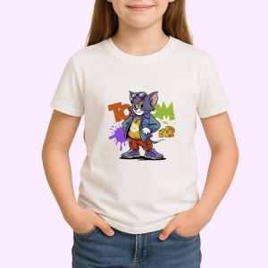Tricou Tom – Dope Style cu geacă albastră, teniși roșii și grafitti de fundal Copii | Dama | Barbat Barbat