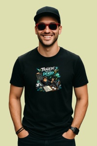 Tricou Traiesc Pentru Derby Suporter Fotbal Amuzant, din bumbac 100%, tricou negru Copii | Dama | Barbat - Img 3