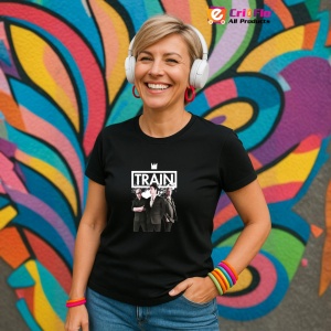 Tricou Train - Band Portrait, muzica Hip-Hop / Trap, Dama | Barbat | Copii, Culoare Negru - Img 13