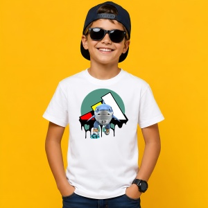 Tricou Tralalero Tralala Rechin Shark Urban Street Fashion Logo Verde Gri, din bumbac 100% Copii | Dama | Barbat - Img 2