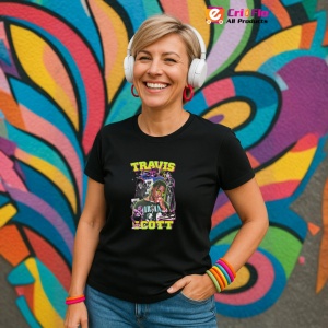 Tricou Travis Scott Astronomical Cartoon, muzica POP, Dama | Barbat | Copii, Culoare Negru - Img 13
