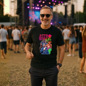 Tricou Travis Scott Astronomical Gang, muzica POP, Dama | Barbat | Copii, Culoare Negru - Img 9