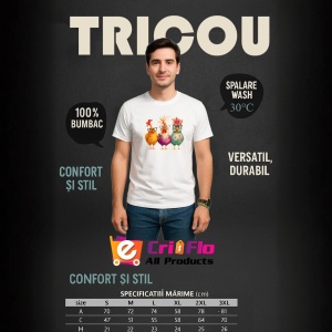 Tricou Trei gaini colorate - Copii | Dama | Barbat - Img 12