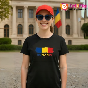 Tricou Tricolor romania cu text colorat Negru |Colectia Tricouri Romania - Img 4