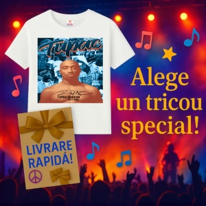 Tricou Tupac calm orange background, muzica POP, Dama | Barbat | Copii - Img 15