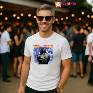 Tricou Tupac chained blue storm, muzica ELECTRONIC, Dama | Barbat | Copii - Img 4