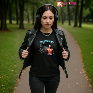 Tricou Tupac classic B&W profile, muzica Rap, Dama | Barbat | Copii, Culoare Negru - Img 14