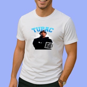 Tricou Tupac Hoodie Blue Logo, muzica Pop, Dama | Barbat | Copii - Img 2