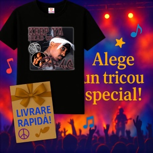 Tricou Tupac Keep Ya Head Up, muzica Rap, Dama | Barbat | Copii, Culoare Negru - Img 11