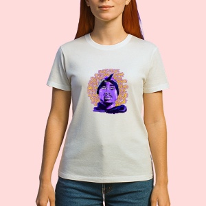 Tricou Tupac purple words face, muzica Pop, Dama | Barbat | Copii - Img 2