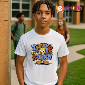 Tricou Tweety tweet rush cu hanorac albastru si sneakers Copii | Dama | Barbat Barbat - Img 8