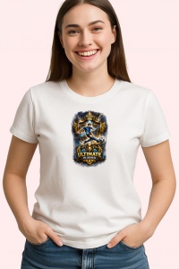 Tricou Ultimate Player Fotbalist Actiune Teren V1, din bumbac 100% , tricou alb pentru Copii | Dama | Barbat - Img 3