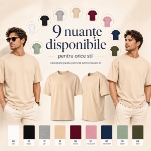Tricou unisex bărbat oversize Malfini Stage 812, model larg și lejer, 100% bumbac - Img 7