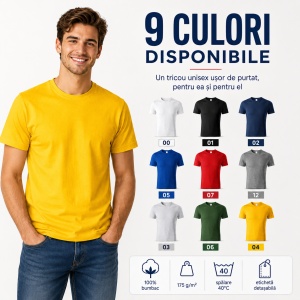 Tricou Unisex Damă/Bărbat PEAK P74 – 100% Bumbac, Guler Rotund, 175 g/m², XS–4XL - Img 7