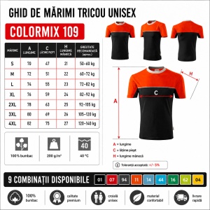 Tricou Unisex Damă și Bărbat Rimeck 109 Colormix, Bicolor, 100% Bumbac, 200 g/m², S–4XL - Img 4