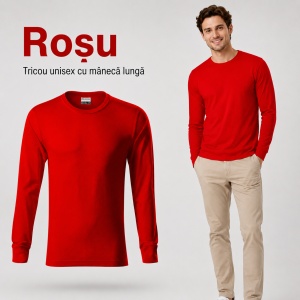 Tricou Unisex Damă și Bărbat Rimeck, Mânecă Lungă cu Manșete, 100% Bumbac, 160 g/m², S–3XL - Img 16
