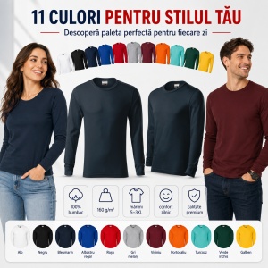 Tricou Unisex Damă și Bărbat Rimeck Resist LS R05, Mânecă Lungă, 100% Bumbac, 160 g/m², S–3XL - Img 7