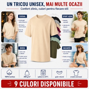 Tricou unisex oversize damă și bărbat Malfini Stage 812, model larg și lejer, 100% bumbac - Img 10