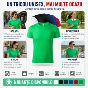 Tricou Unisex Parade din 100% Bumbac, 135 g/m², Guler Rotund, Mărimi XS–4XL - Img 6