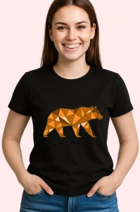 Tricou Urs Maro Adventure Geometric, Copii | Dama | Barbat, culoare negru - Img 3