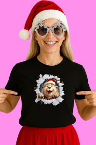 Tricou Ursulet Fericit Cu Zapada Craciun, din bumbac 100% Copii | Dama | Barbat - Img 3
