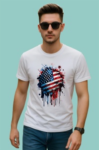 Tricou USA Steag Splash Art, Copii | Dama | Barbat - Img 2