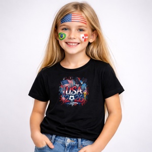 Tricou Usa World Cup 2026 Fifa, din bumbac 100%, tricou negru, Copii | Dama | Barbat