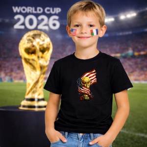 Tricou Usa World Cup Fifa 2026, din bumbac 100%, tricou negru, Copii | Dama | Barbat - Img 5