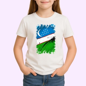 Tricou Uzbekistan Steag Splash Art, Copii | Dama | Barbat - Img 3