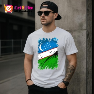 Tricou Uzbekistan Steag Splash Art, Copii | Dama | Barbat - Img 4