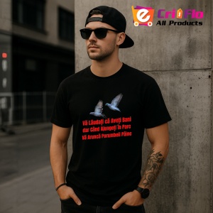 Tricou va laudati ca aveti bani dar cand ajungeti in parc aruncati porumbeii paine mesaj ironic, Copii | Dama | Barbat , tricou negru