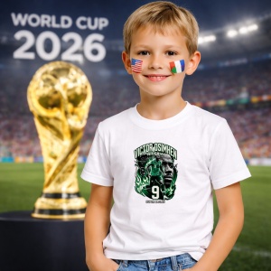 Tricou Victor Osimhen Nigeria World Cup Fifa 2026, din bumbac 100%, tricou alb, Copii | Dama | Barbat - Img 5