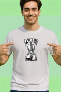 Tricou Violin Ilustratie Vintage, Copii | Dama | Barbat - Img 2