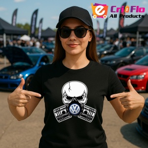 Tricou Volkswagen 2 Skull Pistons | Unisex Dama si Barbat