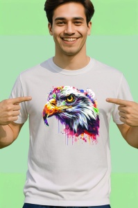 Tricou Vultur portret artistic cu privire intensa Copii | Dama | Barbat - Img 2