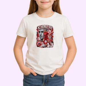 Tricou Wahbi Khazri Tunisia Mijlocas Fotbal, din bumbac 100% , tricou alb pentru Copii | Dama | Barbat