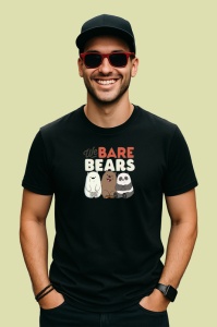 Tricou We Bare Bears cei trei ursi simpatici intr o lume moderna si amuzanta, Copii | Dama | Barbat , tricou negru - Img 4