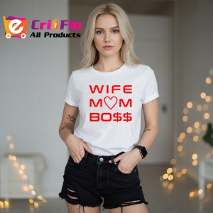 Tricou wife mom boss mesaj haios femei puternice, Copii | Dama | Barbat - Img 7