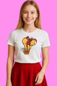 Tricou Winnie Cu Borcan Hunny Craciun 2, din bumbac 100%, tricou alb, Copii | Dama | Barbat - Img 3