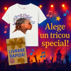 Tricou Wiz Khalifa Profil lateral cu par impletit si ochelari, muzica Hip-Hop / Trap, Dama | Barbat | Copii - Img 7