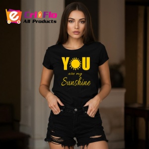 Tricou You Are My Sunshine Soare Galben Design Cald, din bumbac 100%, tricou negru Copii | Dama | Barbat - Img 7
