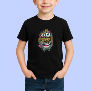 Tricou You Drove Me Crazy Ochi Inima, Copii | Dama | Barbat, culoare negru - Img 3